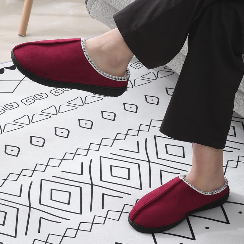 fashion Comwarm Fur Cotton Slippers For Men Women Winter Plush Mules House Slippers Rubber Sole Non-slip Slides Cozy Fleece Warm Shoes