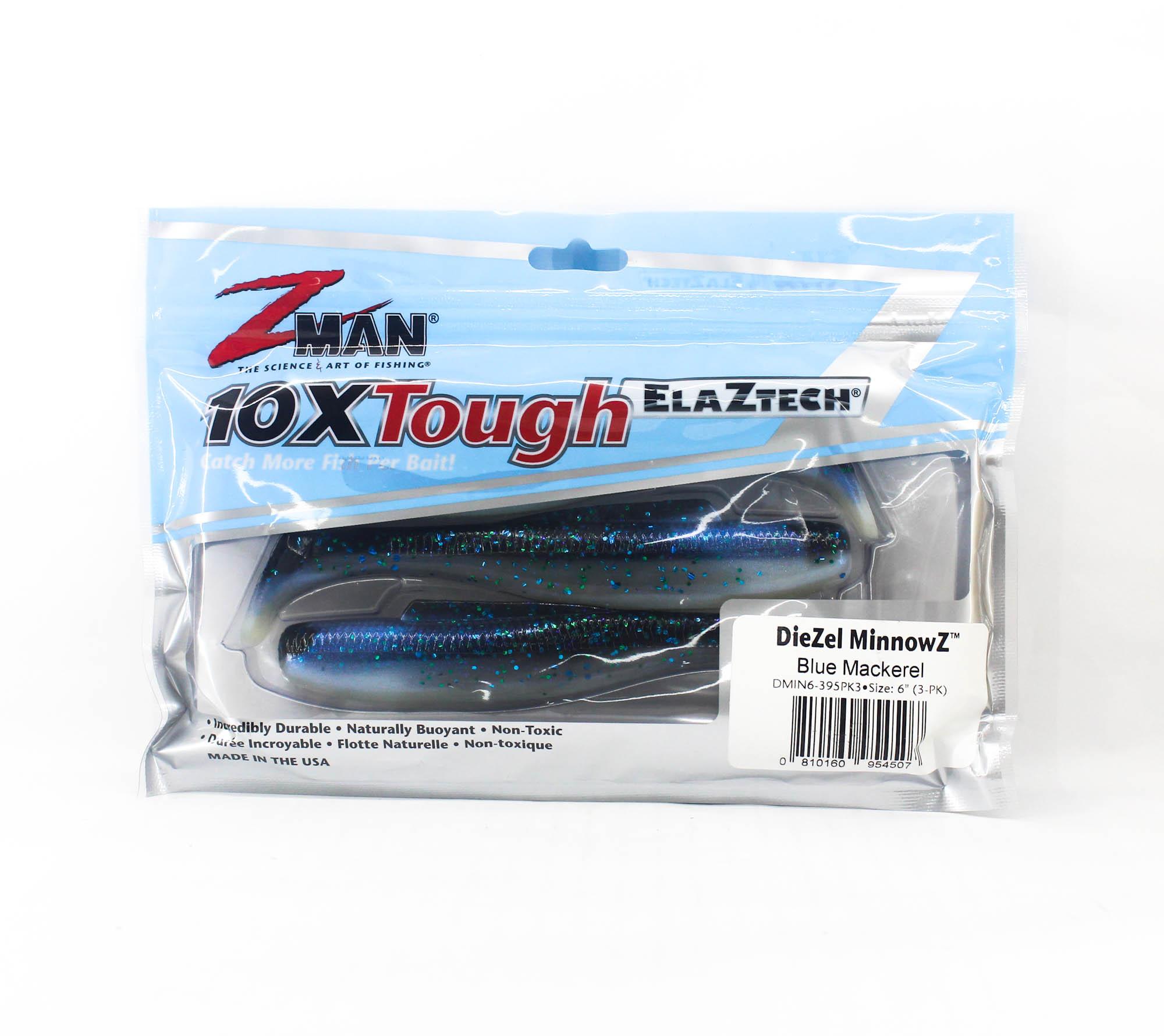 Zman Soft Lure Diezel MinnowZ 6 Inch 3/Pack Blue Mackerel (4507)
