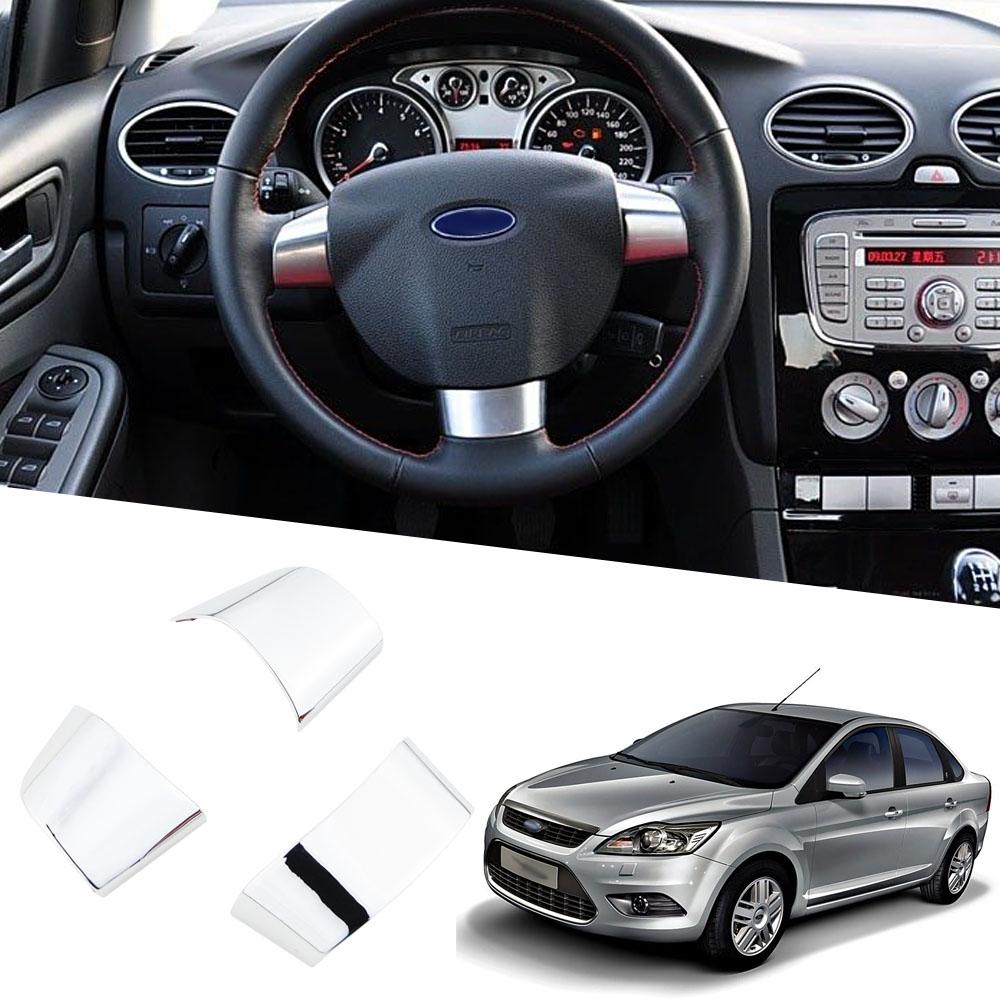 Car Steering Wheel Trim Cover Sticker for Ford Focus 2 MK2 2005 - 2011 Steering Wheel Molding Car Styling Accessories