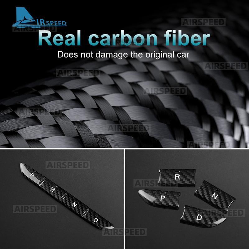 Real Hard Dry Carbon Fiber For Fiat 500e 2024 2025 2026 Abarth 595e -2026 Car Gear Button Frame Sticker