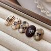 Trendy Mylar Bow Nail Stickers: Embossed Autumn/Winter Collection