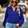 Autumn Solid V-neck Women Shirt Casual Long Sleeve Blouse Women Winter Tops Fashion Women Elegant Blusas Clothing 23923