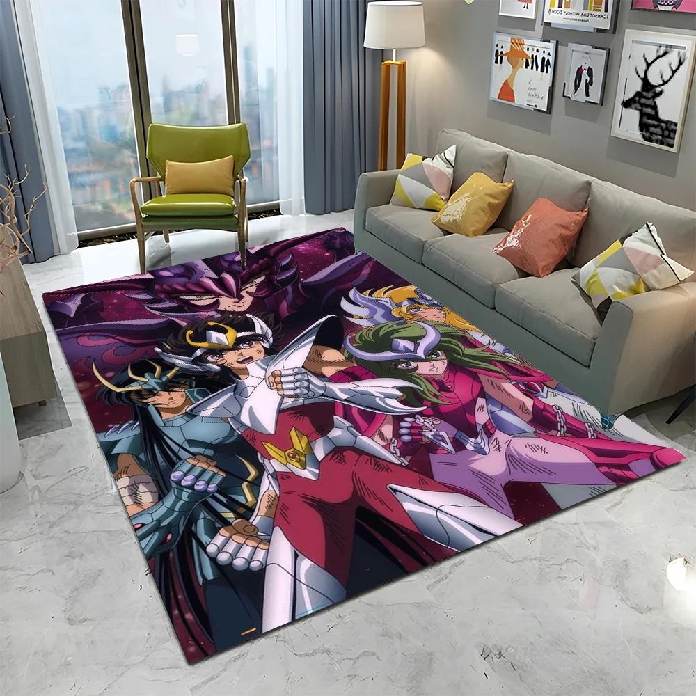 Retro Saint Seiya Anime Karikatür Halı Halı Ev Oturma Odası Yatak Odası Kanepe Paspas Dekor, çocuk oyun Alanı Kilim kaymaz Zemin Mat