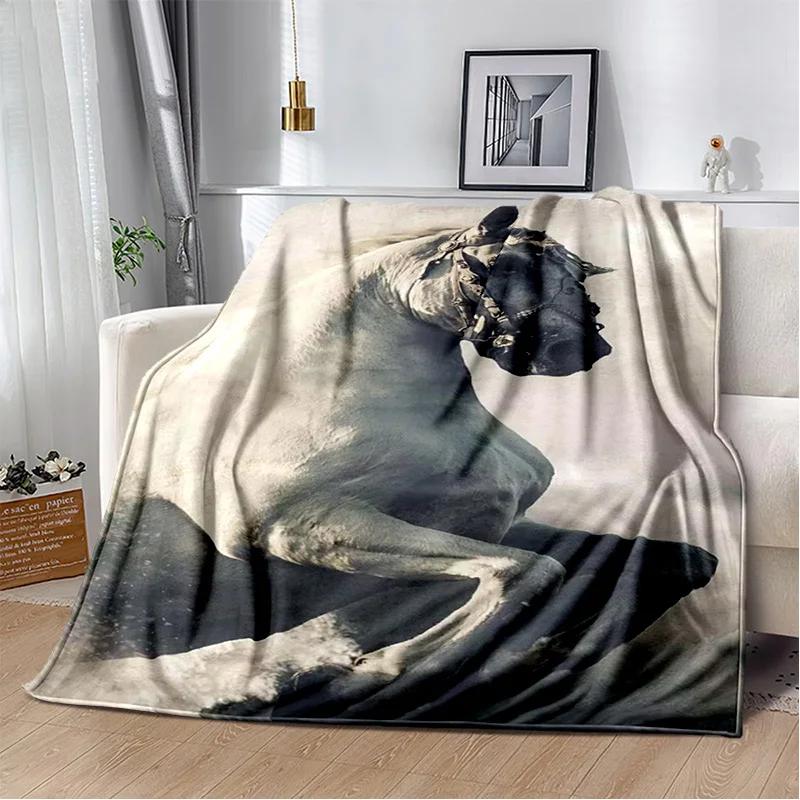 Horse Animal Pentium Gallant Steed Blanket,Soft Throw Blanket for Home Bedroom Bed Sofa Picnic Travel Office Cover Blanket Kids