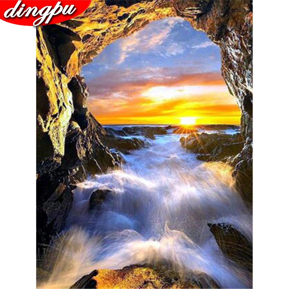 

Живописная Алмазная Вышивка Полный Дисплей Стена Искусства Алмазная Картина Квадратные Камни 20X30CM