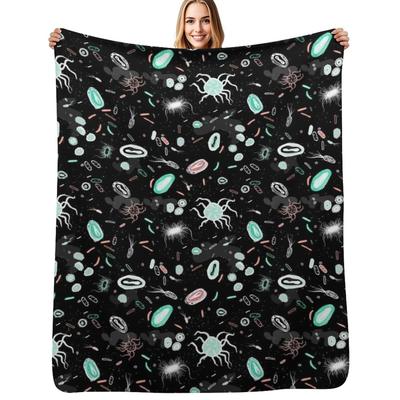 Microbiology Throw Blanket Multi Use Warm Blanket for Living Room Bedroom