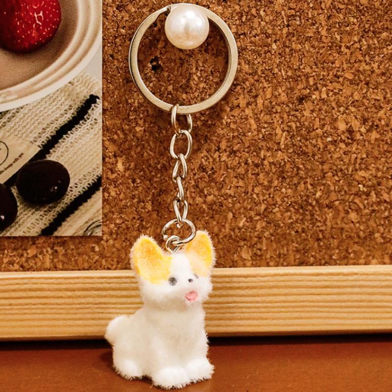 

1/4Pcs Cute Dog Phone Lanyard Flocking Poodle Phone Chain Keychain Lovely Animal Key Pendant Backpack Ornament Couple Gifts