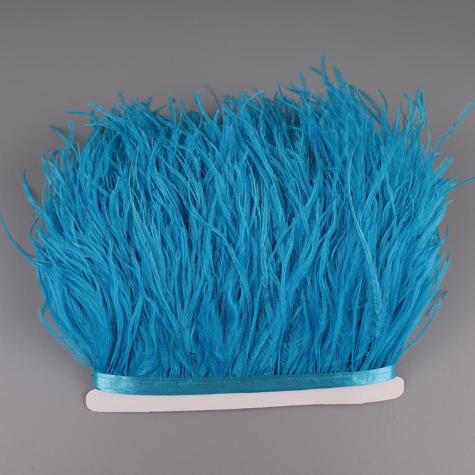 Ostrich Feathers Fringe 2M 55colors Selected Clothing Sewing Crafts Dress with Fluffy Feather Ribbon