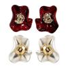 Floral Studs Earrings Irregular Petals Ear Studs For Weddings Travel Accessories Comfortable Daily Wear Jewelry