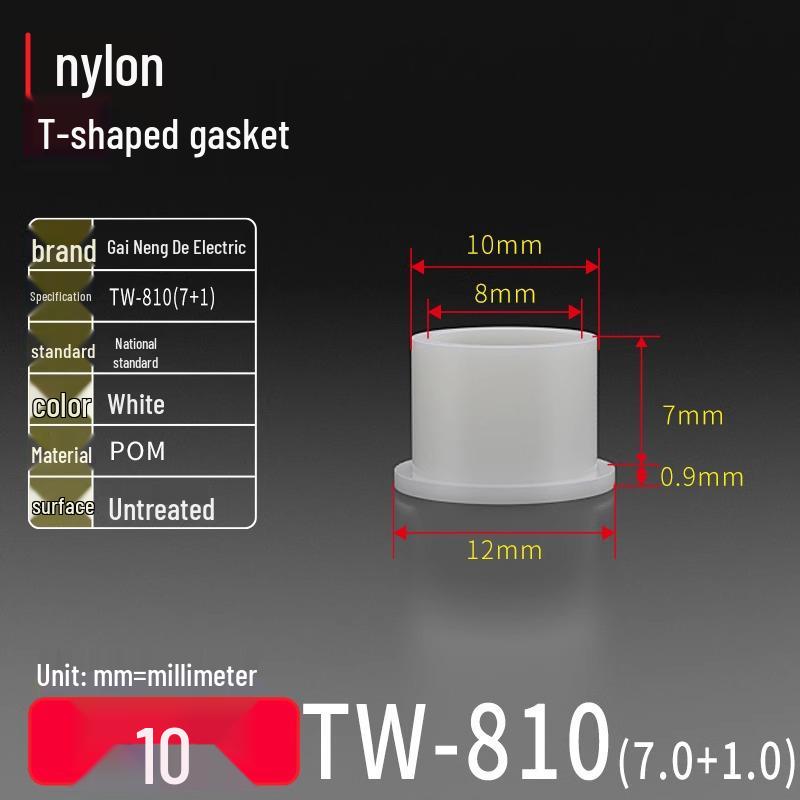 T-förmiger Nylon-Kunststoff-Dichtungsring und Schraubwellenhülse (Für dich: M2-M35)