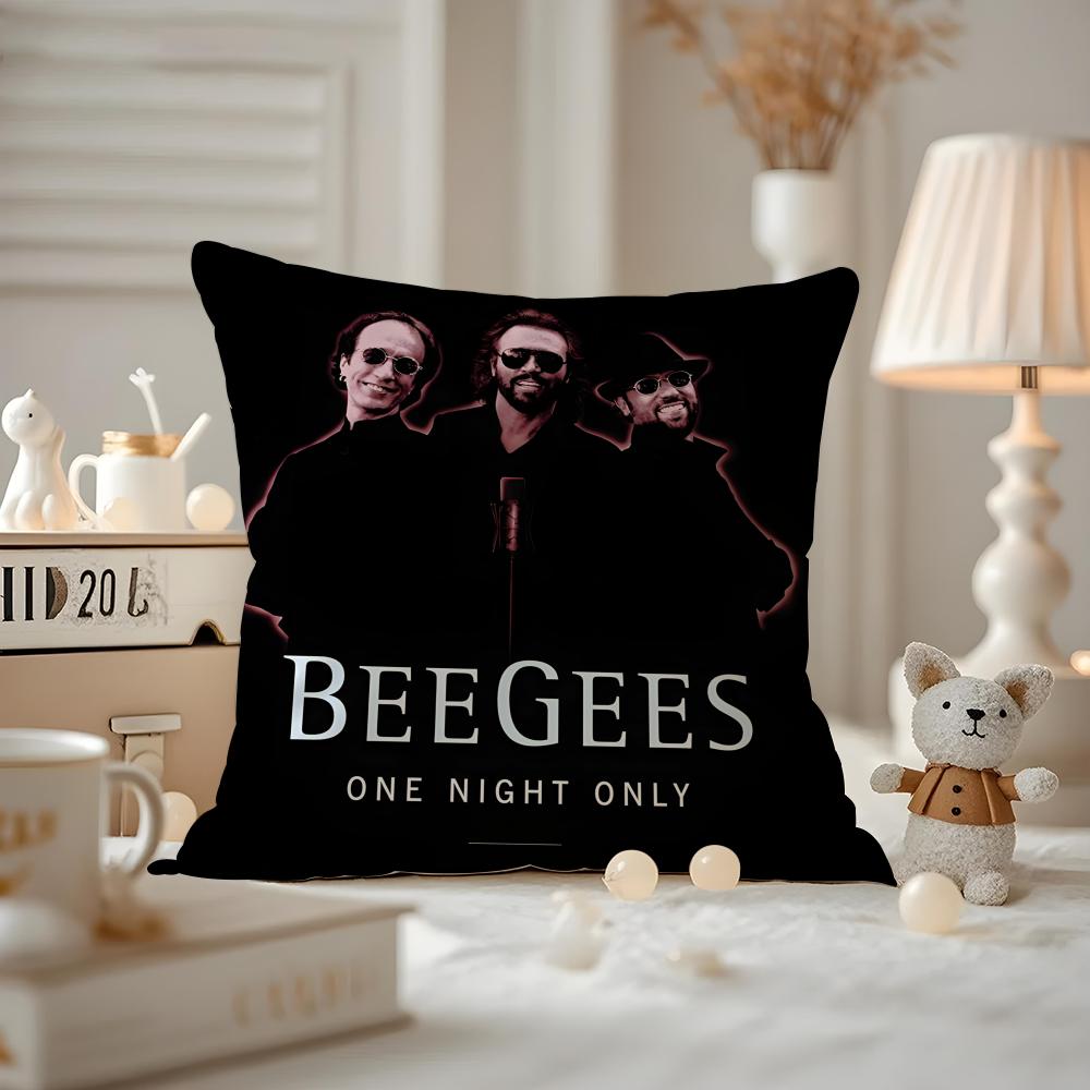 Bee Gees Cushion Cover Anti-dustmite Pillowcase Invisible Zipper Silky Short Plush Sofa Cushion Cover
