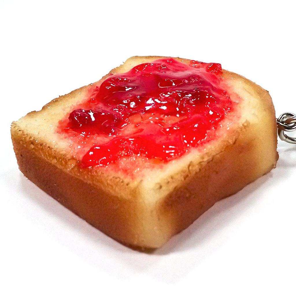 Der Magen wird jedes Mal knurren, wenn du den Schlüsselanhänger-Geschenk-Essensmuster-Schlüsselanhänger Toast 127OK Kokosnuss-Accessoires [Dein es] ansiehst (mit Marmelade) - süß, lustig, Souvenir, -