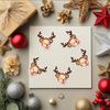 25/50 peças Adesivos Personalizados de Fotos de Natal Adesivos Personalizados de Rosto de Rena com Galhos para Presentes de Feriado Decorações de Festa