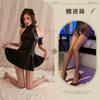 Patent Leather Sexy Neck Halter Bow Lotus Leaf Edge Dress Short Dress Muse Fan Queen Leather Dress