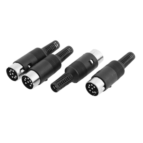 uxcell XLR Adapter DIN Plug Male Solder Cable Connector with Plastic Handle for Computer 8-Pin, Pack of 4