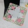 Față de masă cu broderie florală din satin european, față de masă pentru ceai, față de masă pentru petrecere, bucătărie, decorațiuni și accesorii de masă de Crăciun