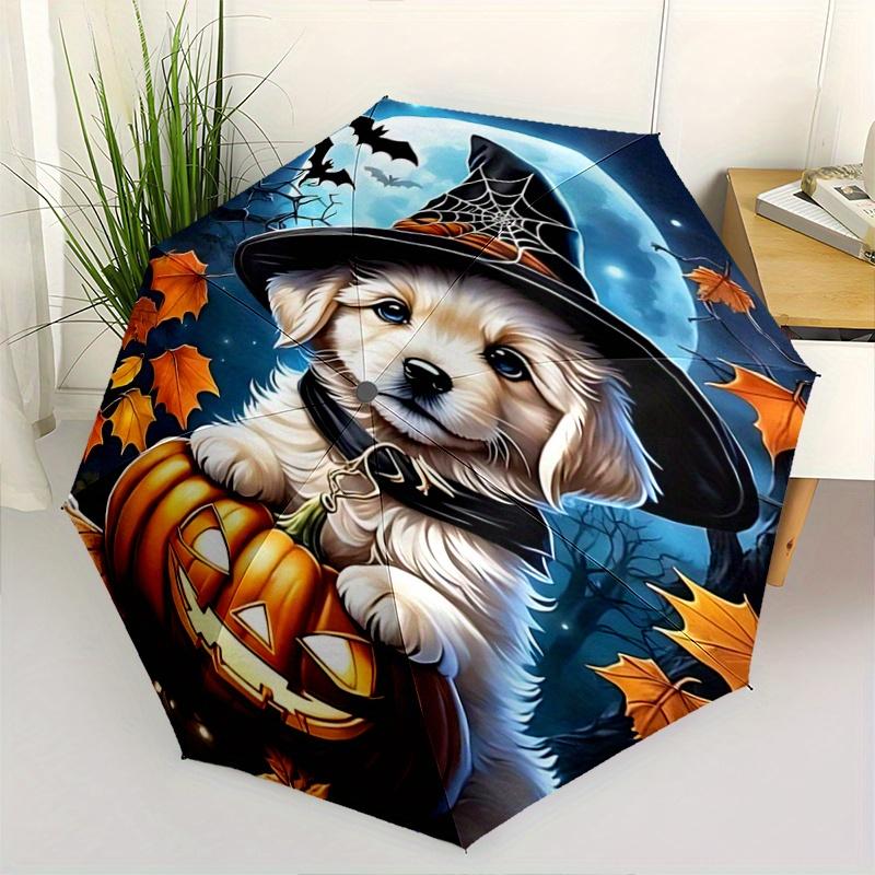 

1pc Wizard Dog Pattern Automatic Umbrella is Fashionable and Good-Looking, a Portable 3-Fold Umbrella, Suitable for Travel and Daily Use, a Travel Umb