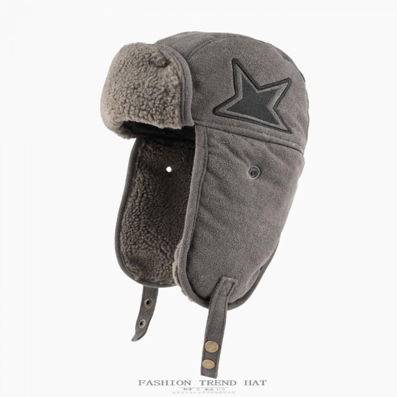 Unisex Vintage Suede-Feel Hat With Ear Protection Warm Winter Cap Cycling Outdoor Use