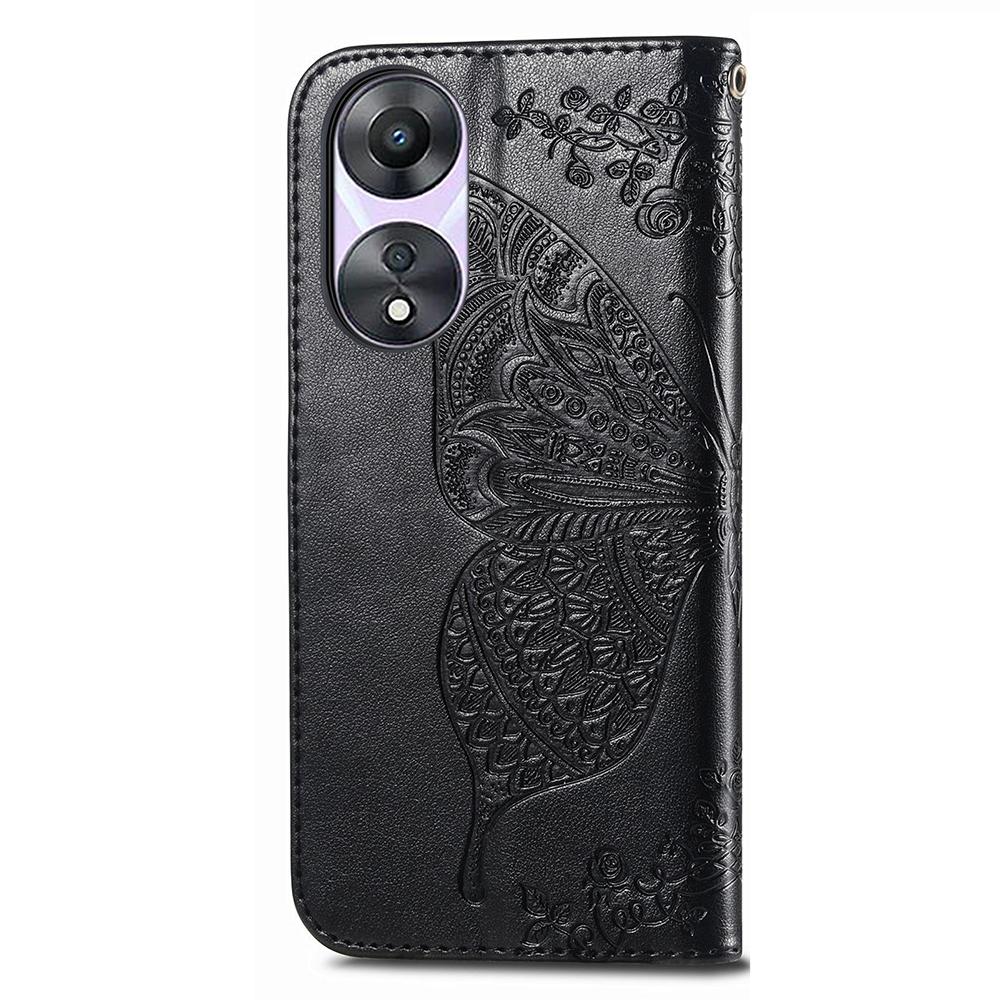For Oppo A78 4G Wallet Case Imprinted Butterfly Leather Phone Cover Folding Stand