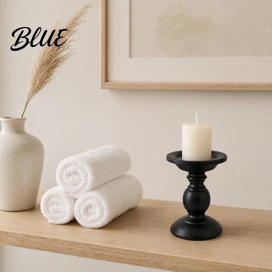 Decorative Candle Holder Vintage Holder Black Matte Pillar Holders