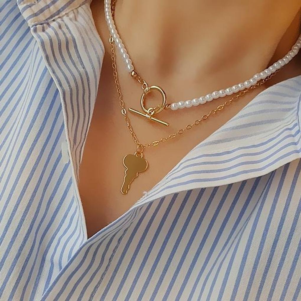 Universal Key Pearl Necklace (Can Be Worn Separately)