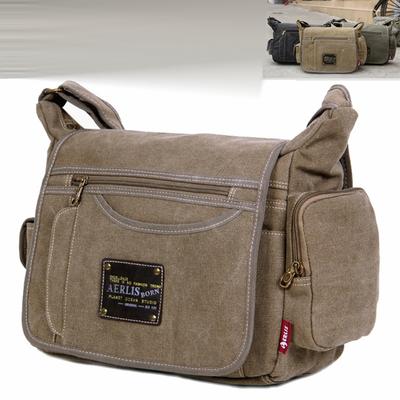 Pánska Vintage plátená taška Men Casual Crossbody Taška pre mužov Messenger Bag Man Cestovné tašky cez rameno