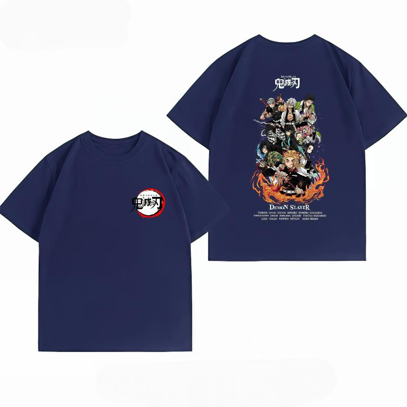 Demon Slayer Kimetsu No Yaiba Hashira Print Summer Casual Short Sleeve Cotton Anime Streetwear Unisexs Tshirt