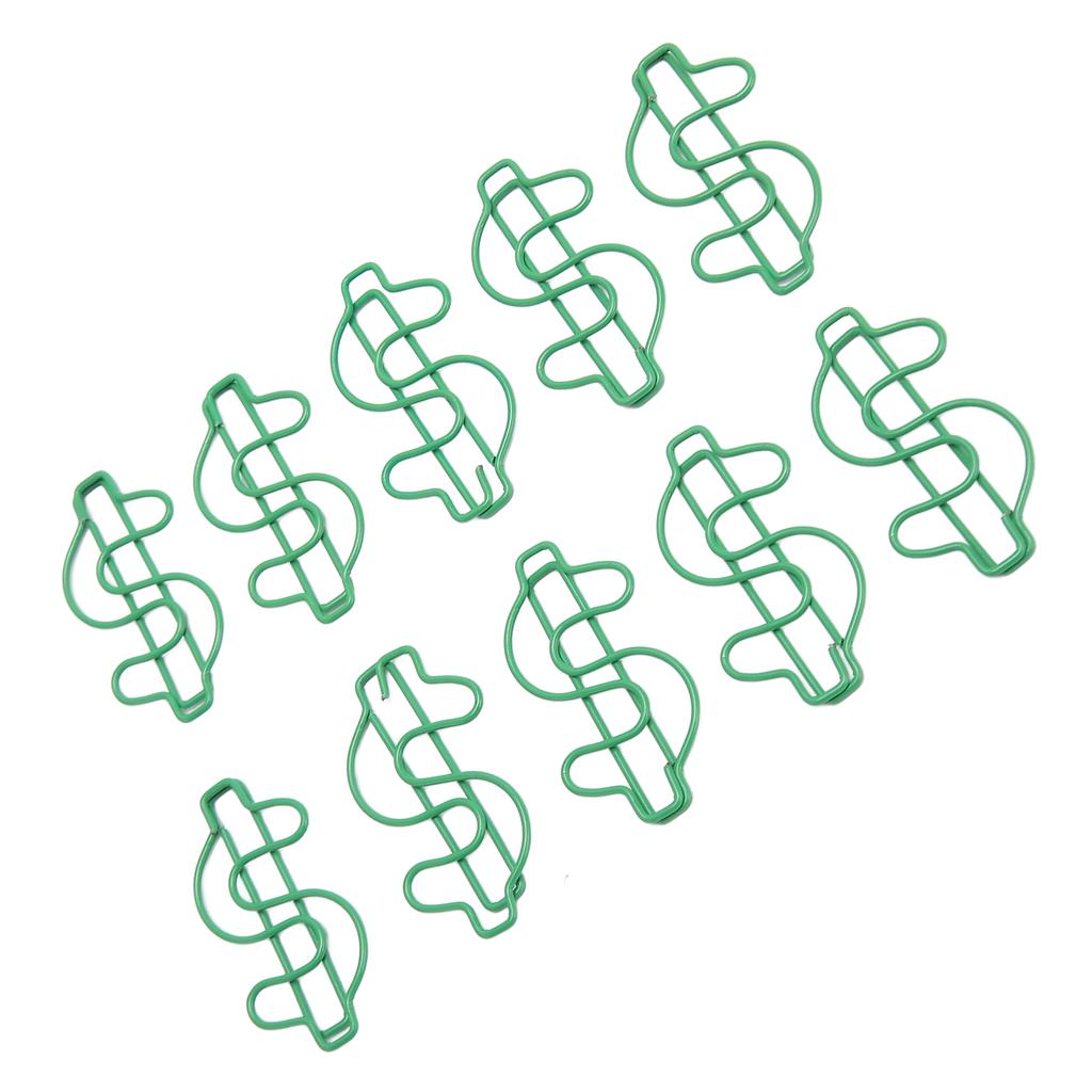 100 ks sponek do papíru ve tvaru dolaru Kreativně roztomilé Pozlacené kovové záložky do knihy pro studenty Stati