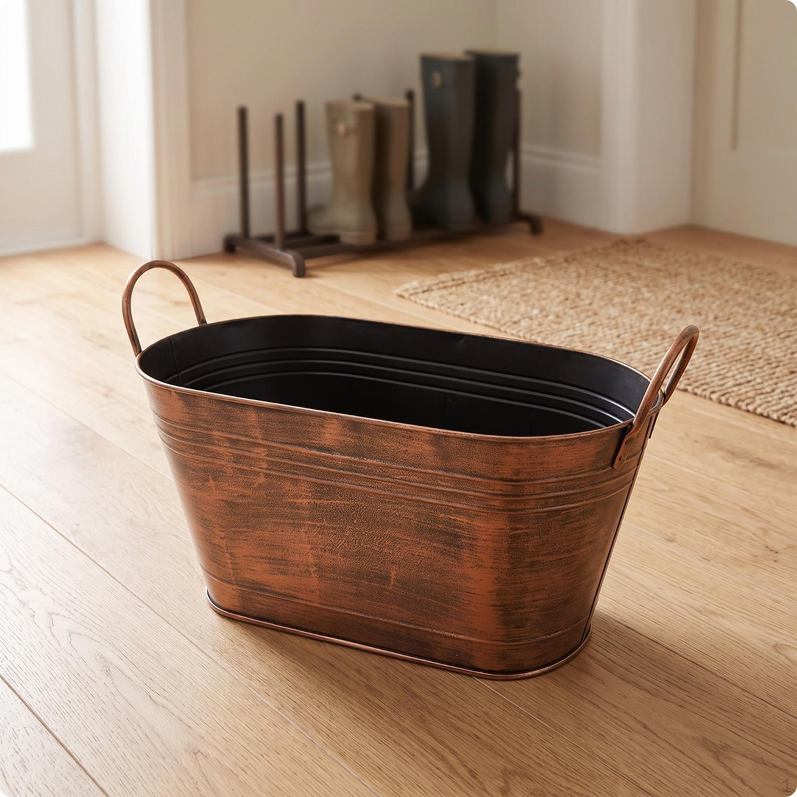 Versatile Oval Metal Tub with Side
