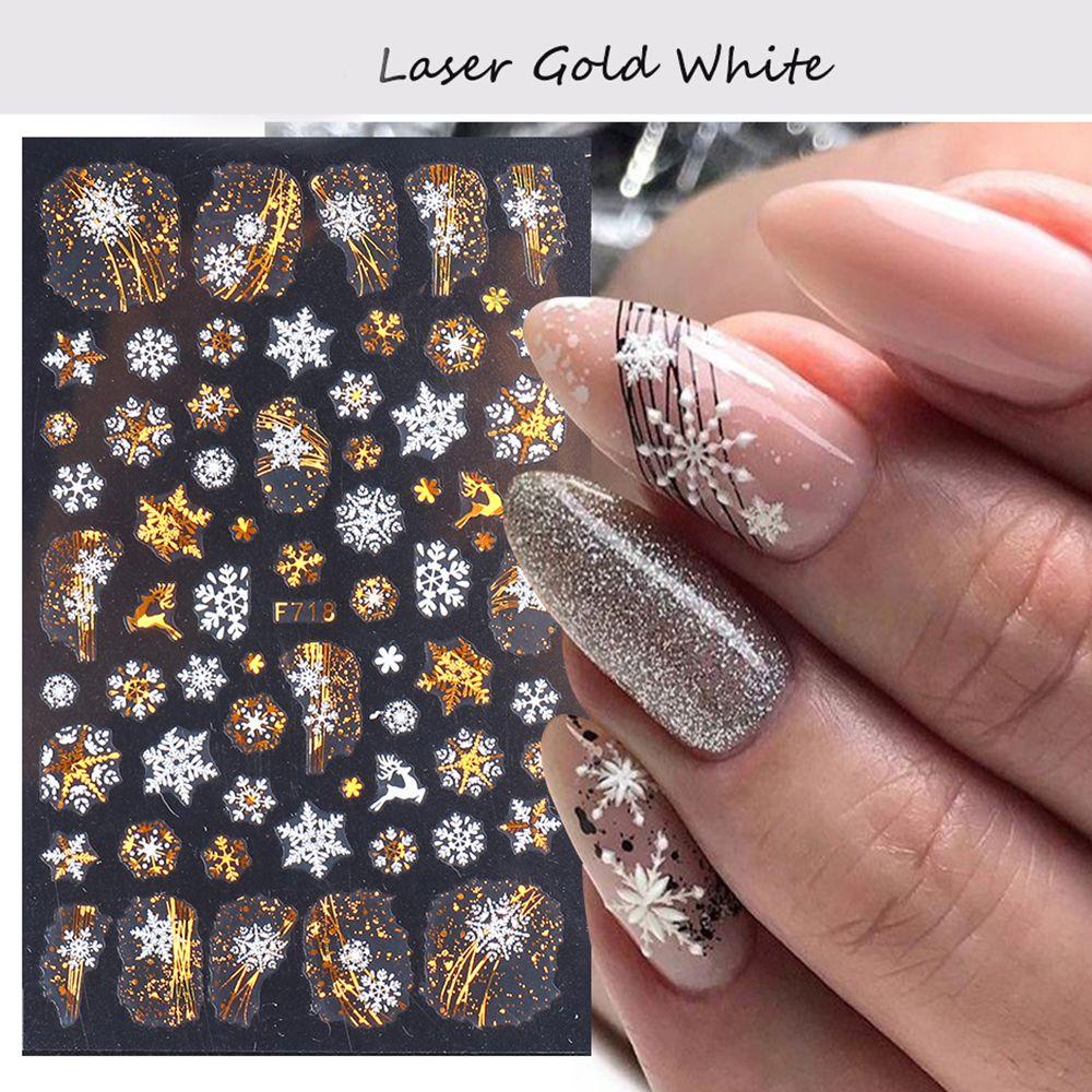 Decorations Xmas Transfer Decals 3D Christmas Nail Stickers Snowflakes