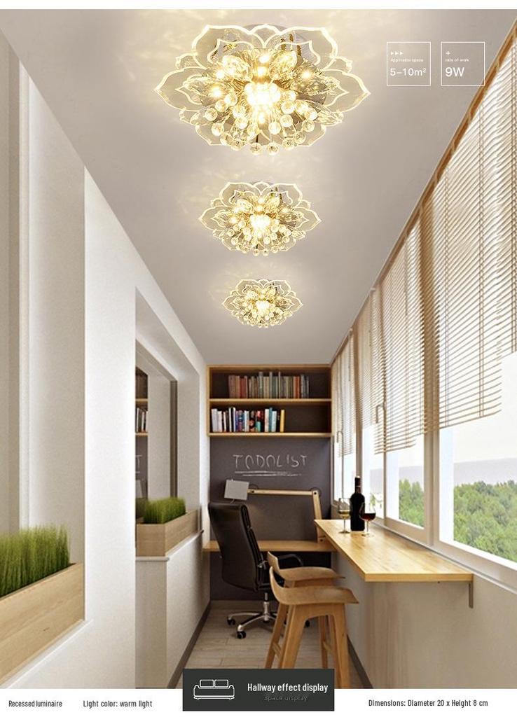 Modern Minimalist Ceiling Light - Embedded Crystal Lamp for Living Room, Corridor, and Aisle