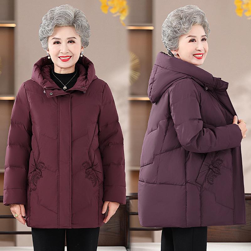New Style Winter Down Cotton Jacket for Middle-Aged and Elderly Women - Thickened Warm Grandma's Coat