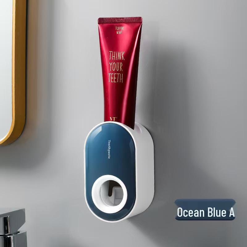 Wall-Mounted Automatic Toothpaste Dispenser & Toothbrush Holder