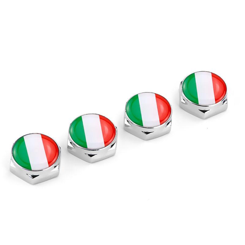 4Pcs USA Italy Germany British Flag Metal Screws License Plate Bolts For VW BM Aud Car Accessories