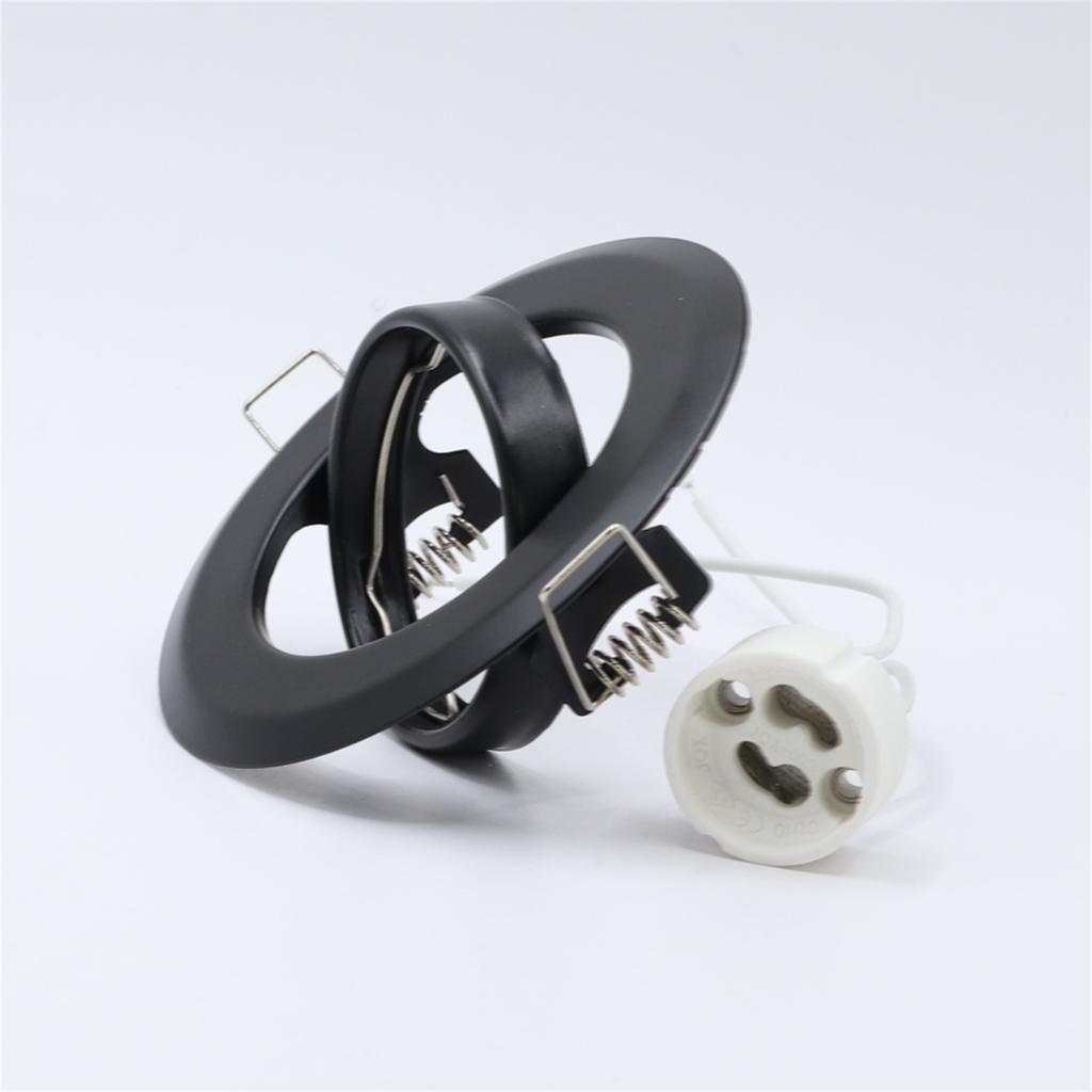 1/10PCS Round Recessed Spotlight GU10 LED Downlight Black LED Ceiling Lights Frame Adjustable for MR16 GU10 Bulb Holder