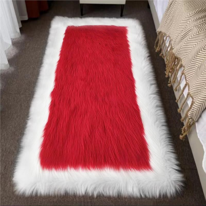 New Wave Faux Wool Rug: Bedroom, Living Room & Bay Window Mat with Long Pile