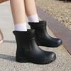 Rain Shoes Women's Short Water Shoes Fashionable Low Tube Thickened Rain Boots Warm Wear-resistant Non-slip Outdoor Kitchen Shoes