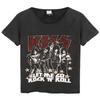 Amplified Womens/Ladies Let Me Go Rock N Roll Kiss Diamante T-Shirt