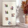 6pcs 2D Flat Xmas DIY Diamond Art Refrigerator Sticker Diamond Art Kits Crystal Refrigerator Magnet for Home Kitchen Decoration