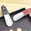 Stainless Steel Shoe Horn With Leather Strap and Keychain Compact Portable Design For Travel Kids Elderly Footwear Aid