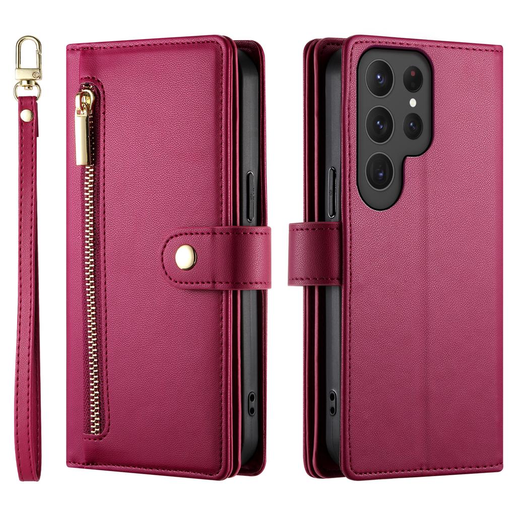 Crossbody Cards Solt Wallet Zipper Bag Leather Case For Samsung Galaxy S24 Ultra S23 Plus S22 A55 A35 A25 A15 A54 A24 Flip Cover