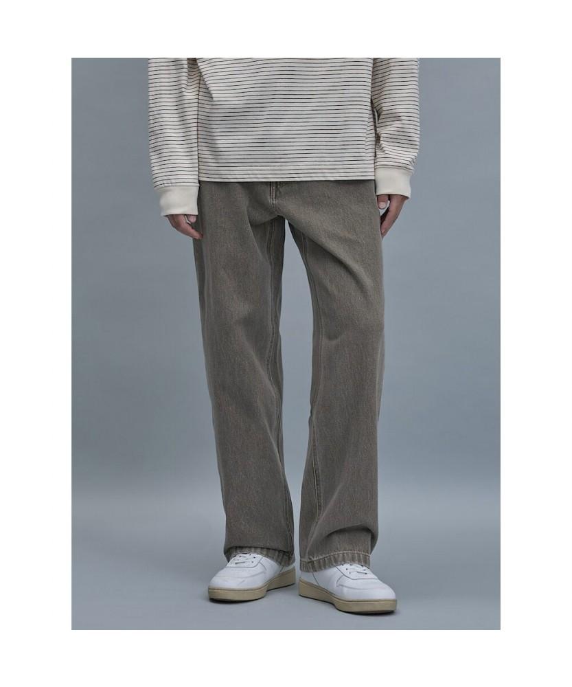 SHIFT.G Washed Wide Denim Pants Khaki