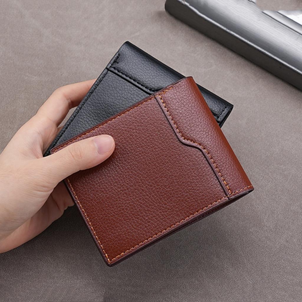 Coin Purse  Men'S Short Wallet Bifold Wallet Slim Pu Leather Wallet For Pocket Carry Gifts Daily Use