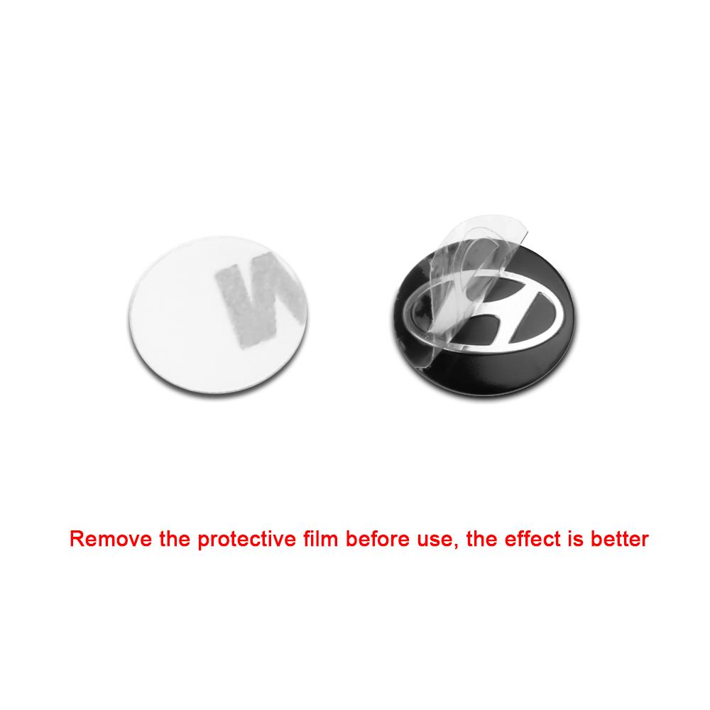 2/5/10PCS 14MM 3D Aluminum Car Key Shell Stickers For Hyundai Accent Elantra Tucson Azera GDI i20 i30 Auto Key Remote Fob Decals C1