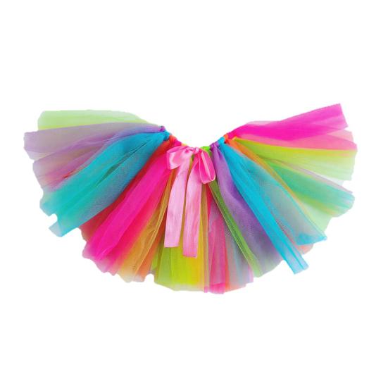 

Куряча спідниця-пачка Райдужна спідниця для домашніх тварин Сітчаста спідниця-пачка з стрічками для ваших курей, качок, гусей, маленьких собак Святкове вбрання