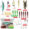 Tackle Box Soft Fishing Lures Kit Hook Set Silicone Soft Lures Hooks  Fishing Accessories