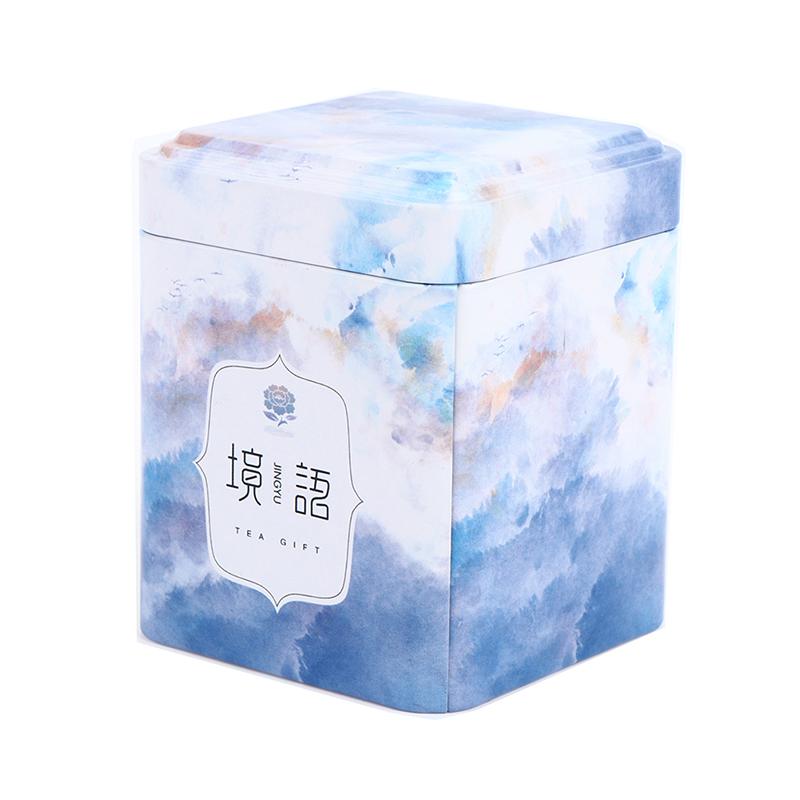 Tea Sealed Box Kitchen Storage Container Jar Tin Square Can Candy Iron Vintage