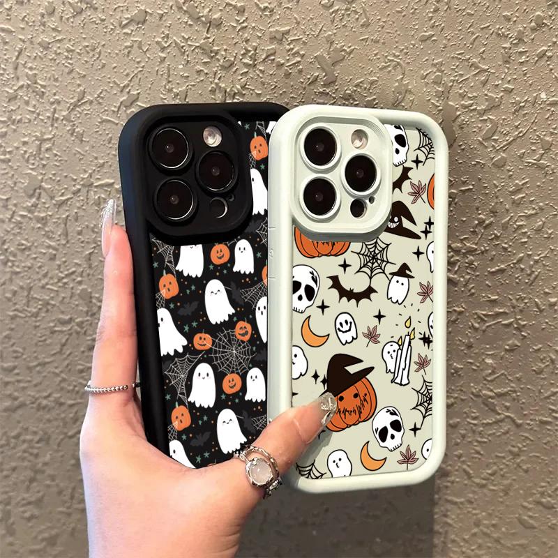 Halloween Pumpkin Ghost Phone Case For Samsung Galaxy S25 S24 S23 S22 S21 Ultra Plus FE A26 A33 A25 A16 A56 A06 A24 Soft Cover