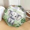 Jungle Animal Friends Umbrella: Automatic Opening & Closing Rain Gear with Foldable Design for Outdoor Adventures - Perfect Gift for Fans, T