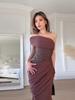2026 Spring/Summer One-Shoulder Sequin Bustier Evening Gown with Large Skirt